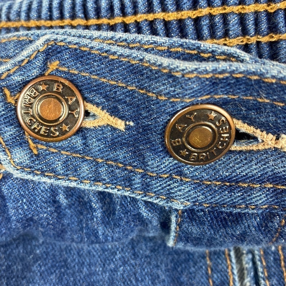 Vintage Bay Britches Blue Denim Skirt With Front Slit- Vintage Sz 9/10 Waist 14โ - Picture 6 of 13